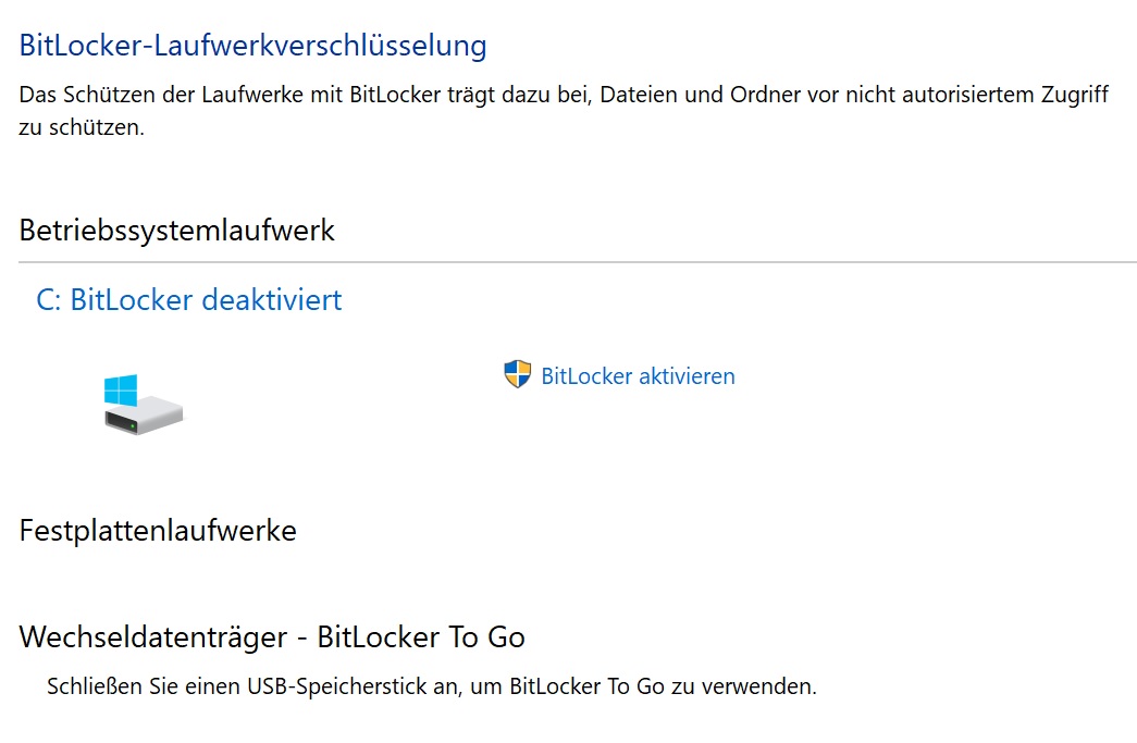 BitLocker-Laufwerkverschlüsselung